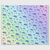 Blau, Delphin, Fisch, Natur, Wasser, Design, straf Geschenkpapier (Flach)