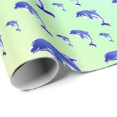 Blau, Delphin, Fisch, Natur, Wasser, Design, straf Geschenkpapier (Rolleneckpunkt)