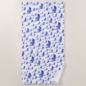 Blau, Delphin, Fisch, Natur, Wasser, Design, Strandtuch (Vorderseite)