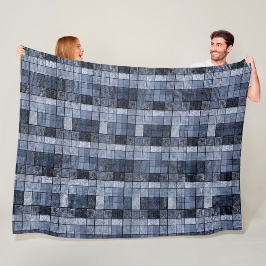 Blau, Denim, Tartan, kariert. Fleecedecke (Beispiel)