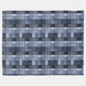 Blau, Denim, Tartan, kariert. Fleecedecke (Vorderseite (Horizontal))