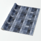 Blau, Denim, Tartan, kariert. Geschenkpapier (Ungerollt)