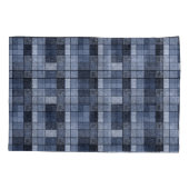 Blau, Denim, Tartan, kariert. Kissenbezug (Rückseite)