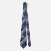 Blau, Denim, Tartan, Kariert . Krawatte (Vorderseite)