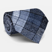 Blau, Denim, Tartan, Kariert . Krawatte (Gerollt)