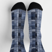 Blau, Denim, Tartan, kariert. Socken (Oben)