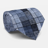 Blau, Denim, Tartan, Karo . Krawatte (Gerollt)