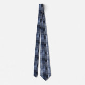 Blau, Denim, Tartan, Karo . Krawatte (Rückseite)