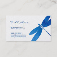 Blau der Aquarell-Libellen-Visitenkarte-|