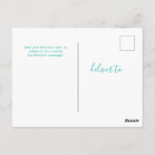 Blau Der benutzerdefinierte Text 6 Fotos Collage u Postkarte (Rückseite)