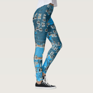 Blau der Computergehäuse Leggings