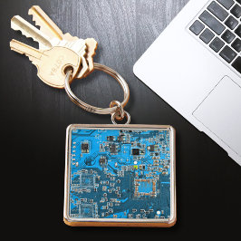 Blau der Computergehäuse Schlüsselanhänger