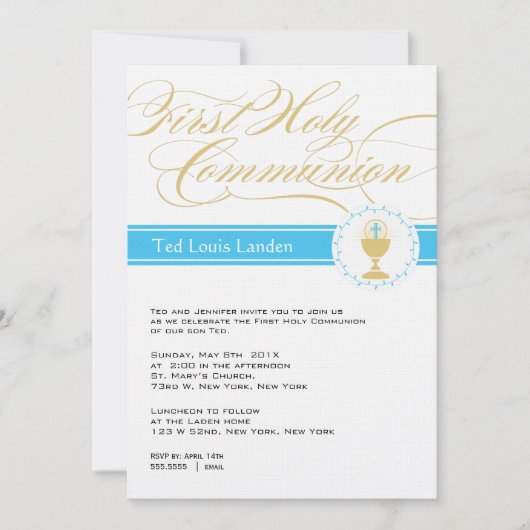 Blau der extravagantes Skript-erstes Einladung (Vorderseite)