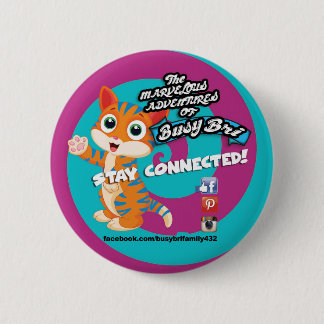 Blau der Katzen-Knopf Button