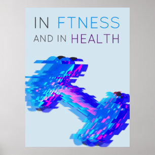 Blau der modernen Kunst der Fitness- und Poster