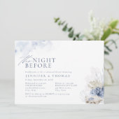 Blau der Nacht vor dem Strand mit Korallen und Mus Einladung (Stehend Vorderseite)