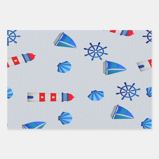 Blau der Navy Geschenkpapier Set (Vorderseite 3)