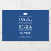 Blau der Tassel war den problematischen Abschluss Alkoholflaschenetikett (Einzelnes Label)