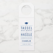 Blau der Tassel war den problematischen Abschluss Flaschenanhänger (Vorderseite)