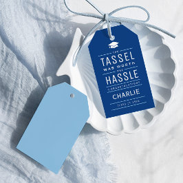 Blau der Tassel war den problematischen Abschluss  Geschenkanhänger