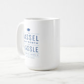 Blau der Tassel war den problematischen Abschluss Kaffeetasse (Vorderseite Links)