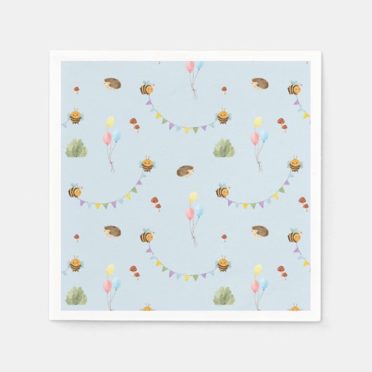 Blau der Wasserfarbe Serviette (Vorderseite)