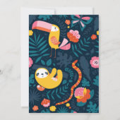 Blau der wilder Dschungel-TierBabyparty-| Einladung (Rückseite)