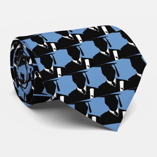 Blau des Abschluss-Krawatten-Kappen-Kleid2 Krawatte (Gerollt)