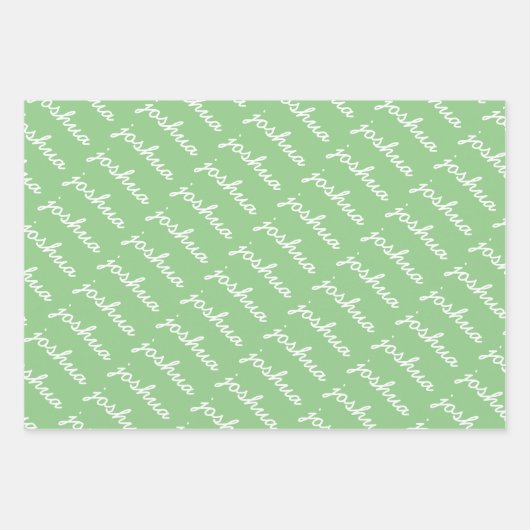 Blau des Add-YourName | Green Curry Name Geschenkpapier Set (Vorderseite 3)