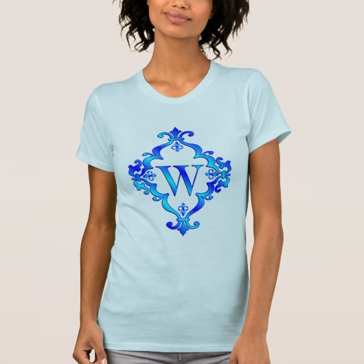 Blau des Buchstabe-W T-Shirt (Vorderseite)