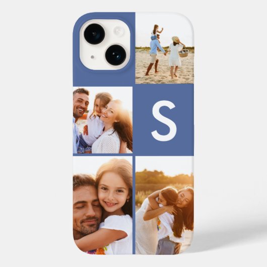 Blau des ersten Monogramms für das moderne Foto Case-Mate iPhone Hülle (Rückseite)