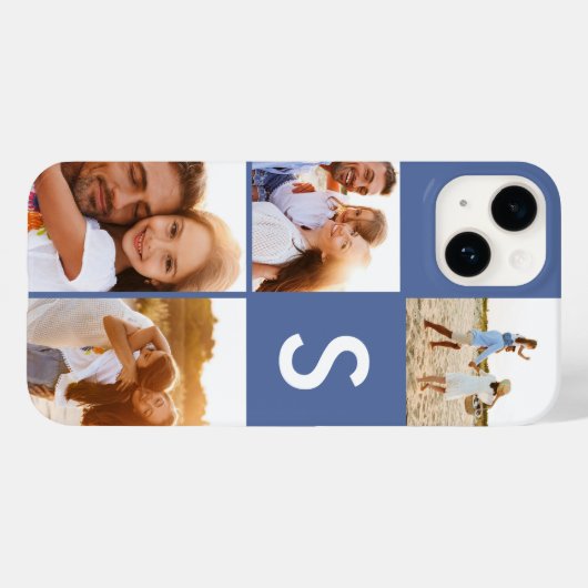 Blau des ersten Monogramms für das moderne Foto Case-Mate iPhone Hülle (Rückseite (Horizontal))