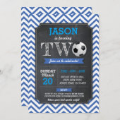 Blau des Fußball-Einladungs-Party-2. Einladung (Vorne/Hinten)