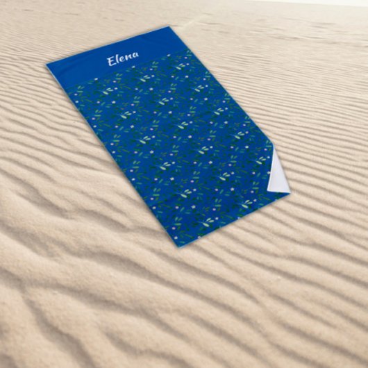 Blau des grünen Blattbildes Strandtuch