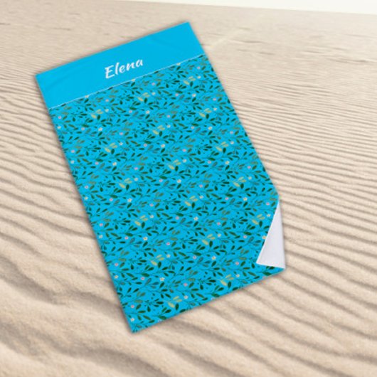 Blau des grünen Blattnamens Strandtuch