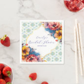 Blau des Mittelmeers Elegantes Brautparty Serviette (Beispiel)