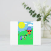 Blau-Designfarben - Eigene Textdateien hinzufügen Postkarte (Stehend Vorderseite)