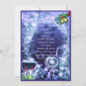 Blau die Uhr schlägt 12 Neujahrs-Party Einladung (Vorderseite)