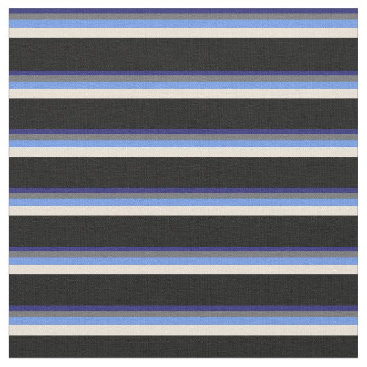 Blau, Dim Grau, Cornflower Blue, Bisque & Black Stoff (Nahaufnahme)
