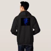 Blau-Drache-schwarzfeuer Hoodie (Schwarz voll)