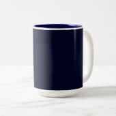 Blau dunkel Elegant und einfach Zweifarbige Tasse (VorderseiteRechts)