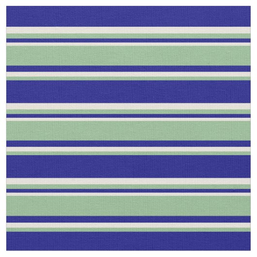 Blau, dunkelmeergrün und beige farbige Muster Stoff (Nahaufnahme)