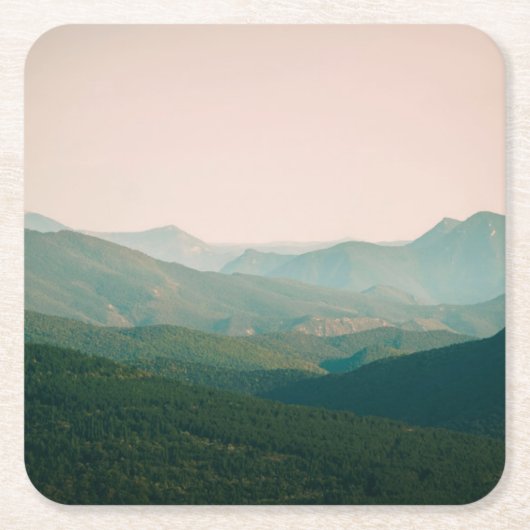 Blau durch die Berge Rechteckiger Pappuntersetzer (Vorderseite)