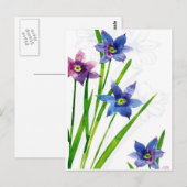 Blau durch Wasserfarbe Postkarte (Vorne/Hinten)