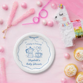 Blau Ein Baby Braut Kaffee Danke Pappteller (Party)
