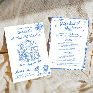 Blau Ein bisschen wärmer Après-Ski-Geburtstag Einladung