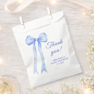 Blau ein Bogen Es ist ein Junge Baby Shower Danke Geschenktütchen