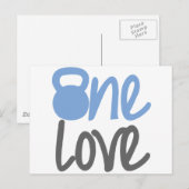 Blau "Eine Liebe" Postkarte (Vorne/Hinten)