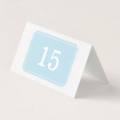 Blau Einfach elegant geklappte Tischkarte (Rückseite)