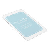 Blau einfach elegant Save the Date Magnet (Rechte Seite)